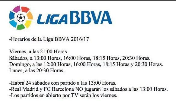 horarios liga